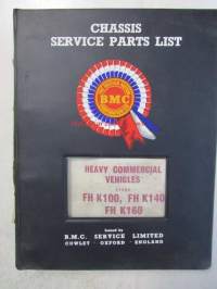BMC Heavy Commercial vehicles types FH100, FH K140, FH K160, Chassis service parts list, Covering the range of 5-, 7-, and 8-ton Commercial Vehicles with underfloor