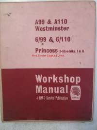 BMC A99 & A110 Westminster, 6/99 & 6/110 Princess 3-litre Mks. I & II, Workshop Manual -Korjauskäsikirja, Katso tarkemmat mallit ja sisällysluettelo kuvista