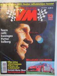 Vauhdin Maailma 2003 nr 12 -mm.  Rallin-MM säännöt ja Britannia, Skoda motorsport, Kilpa-autovakuutus, F1-kooste, VM esittelee Graham Hill Mercedes Benz SL 55