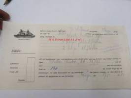 Undertecknad, förande ångfartyget S/S Wellamo nu liggande i Nagu.... från Moritz Erikssons Eftr. mottagit.... 8.5.1951 -konossementti / laivarahtikirja