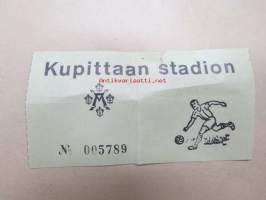 Kupittaan stadion -pääsylippu 1960-luvulta