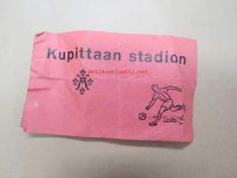 Kupittaan stadion -pääsylippu 1960-luvulta