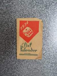 Fick kalender 1934 -minikokoinen taskukalenteri