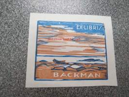 Ex Libris Backman -kirjanomistajamerkki