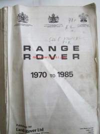 Range Rover Workshop manual 1970 to 1985 ( AKM 3630 ) - Korjauskäsikirja, Katso tarkemmat mallit ja sisällysluettelo kuvista