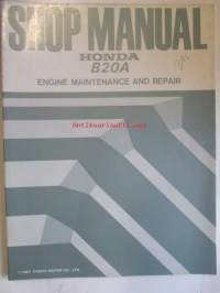 Honda Shop Manual B20A Engine maintenance and Repair -korjaamo-ohjekirja, katso tarkemmin kuvista mahdolliset mallit ja sisällys.