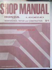 Honda Legend Shop Manual Maintenance Repair and construction 1991, Korjauskirja, katso kuvista tarkemmin muut tiedot ja sisällysluettelo