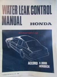 Honda Accord 4-door Aerodeck Water Leak Control 1986 - Korjauskäsikirja, katso kuvista tarkemmin muut tiedot ja sisällysluettelo