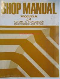 Honda Shop Manual L4 Automatic Transmission Maintenance and Repair 1987 - Korjauskäsikirja, katso kuvista tarkemmin muut tiedot ja sisällysluettelo