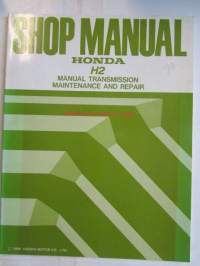 Honda Shop Manual H2 Manual Transmission Maintenance and Repair 1987 - Korjauskäsikirja, katso kuvista tarkemmin muut tiedot ja sisällysluettelo